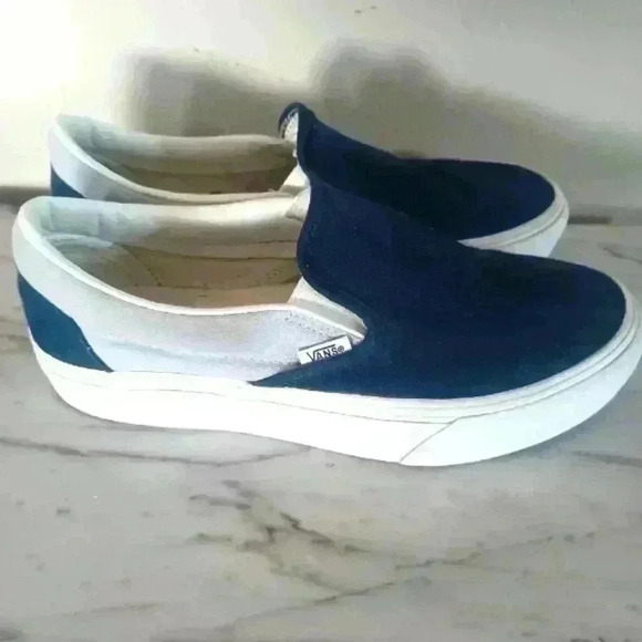 Vans Unisex Navy and Light Blue Platform Slip On Shoes 8M 9.5W - Picture 4 of 16